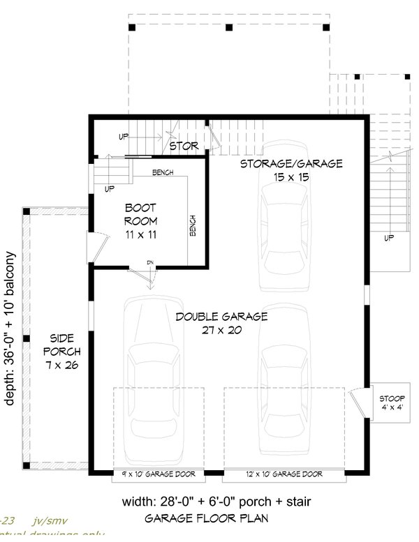 Traditional Floor Plan - Main Floor Plan #932-963