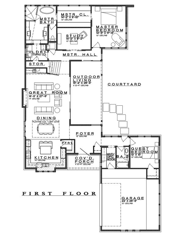 Dream House Plan - Contemporary Floor Plan - Main Floor Plan #935-14