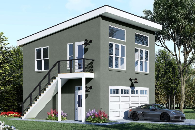 Architectural House Design - Contemporary Exterior - Front Elevation Plan #932-981