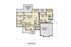 Floor Plan - Main Floor for Farmhouse House Plan #1070-116 - 4 bed, 3.5 bath