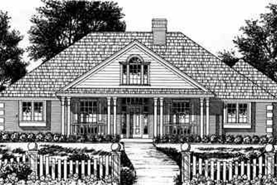 Exterior - Front Elevation for Southern House Plan #40-243 - 4 bed, 3 bath