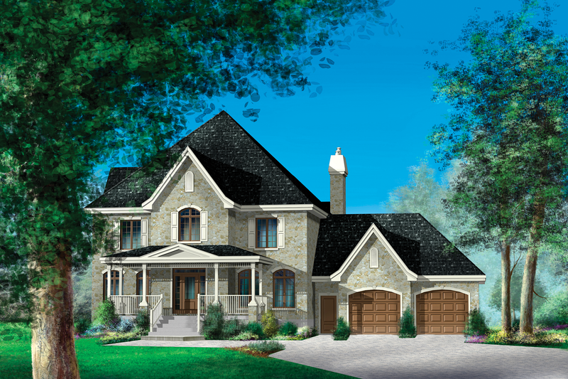 Architectural House Design - European Exterior - Front Elevation Plan #25-4631