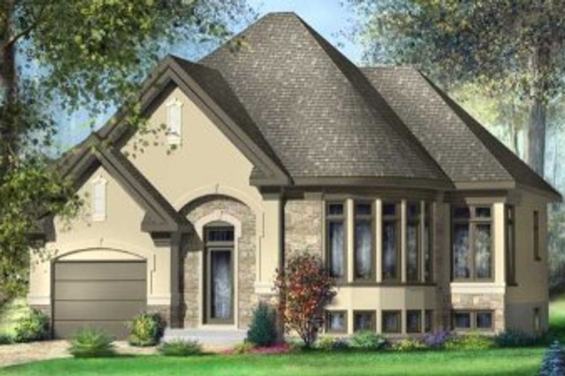 House Blueprint - European Exterior - Front Elevation Plan #25-4108