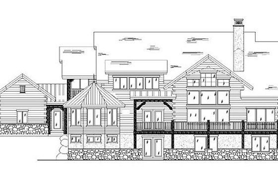 Exterior - Rear Elevation for Bungalow House Plan #5-468 - 3 bed, 4.5 bath