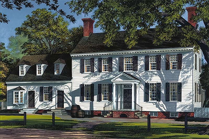 Dream House Plan - Colonial style, Southern design home, front elevation