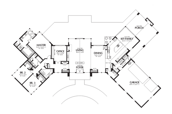 Floor Plan - Main Floor for Contemporary House Plan #48-699 - 3 bed, 2.5 bath