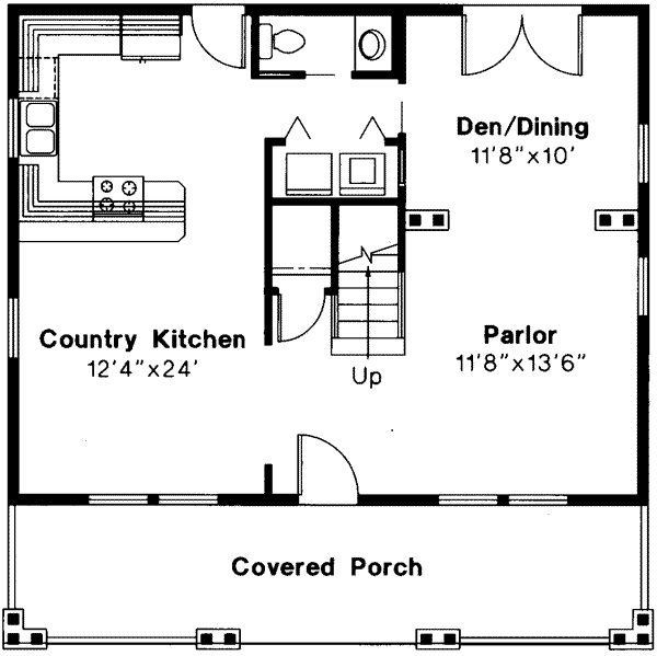 House Design - Cottage Floor Plan - Main Floor Plan #124-298