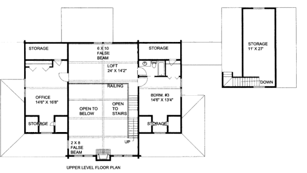 Log Floor Plan - Upper Floor Plan #117-592