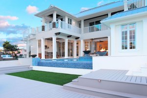 Exterior - Rear Elevation for Mediterranean House Plan #548-17 - 4 bed, 5.5 bath