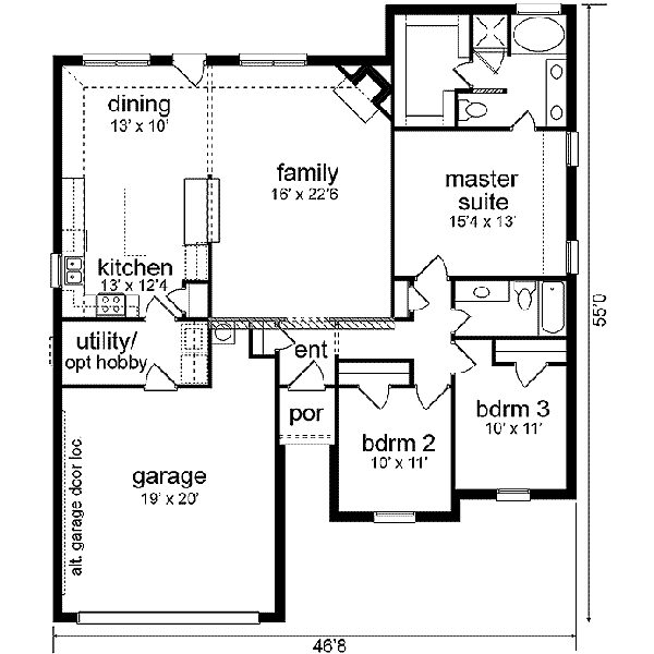 House Plan Design - Traditional Floor Plan - Main Floor Plan #84-206
