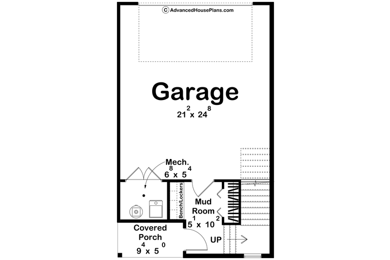 House Design - Floor Plan - Main Floor for Modern House Plan #455-676 - 1 bed, 1 bath
