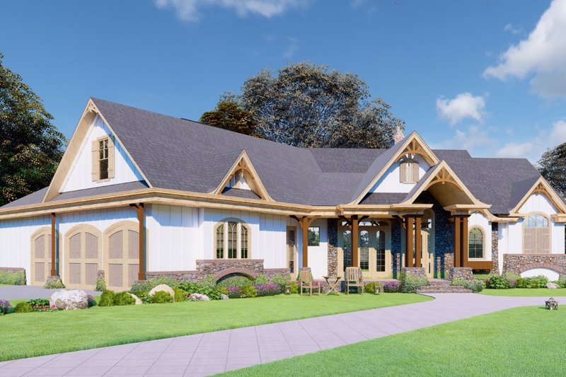 Dream House Plan - Craftsman Exterior - Front Elevation Plan #54-468