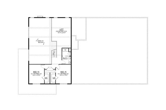 Floor Plan - Upper Floor for Barndominium House Plan #1064-193 - 3 bed, 2.5 bath