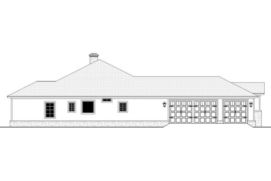 Exterior - Other Elevation 1 for Ranch House Plan #430-186 - 4 bed, 3.5 bath