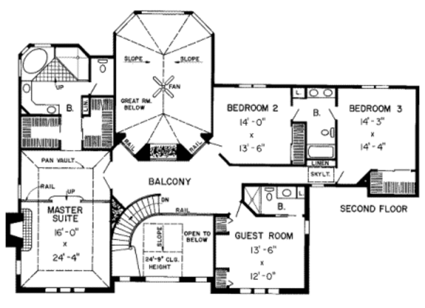 Traditional Floor Plan - Upper Floor Plan #312-244