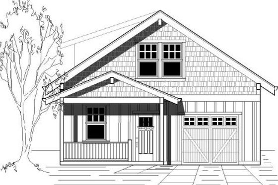 Exterior - Front Elevation for Craftsman House Plan #423-29 - 4 bed, 2.5 bath