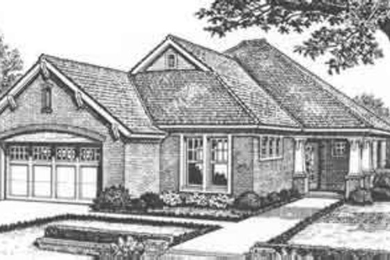 Exterior - Front Elevation for Craftsman House Plan #310-395 - 3 bed, 2 bath