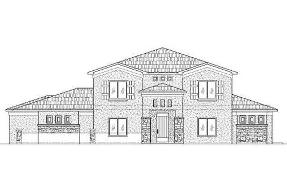 Exterior - Front Elevation for Adobe / Southwestern House Plan #24-267 - 6 bed, 3 bath