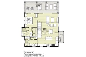 Floor Plan - Main Floor for Beach House Plan #901-156 - 5 bed, 4.5 bath