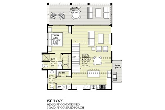 Floor Plan - Main Floor for Beach House Plan #901-156 - 5 bed, 4.5 bath