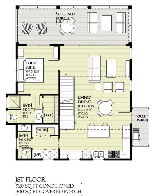 Beach Floor Plan - Main Floor Plan #901-156