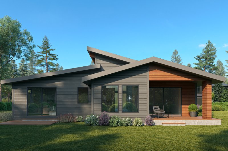 House Plan Design - Exterior - Rear Elevation for Contemporary House Plan #1066-181 - 3 bed, 3 bath