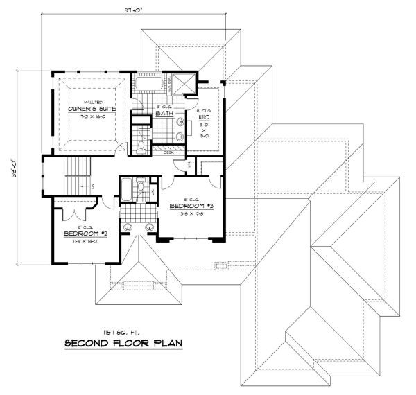 Prairie Floor Plan - Upper Floor Plan #51-283