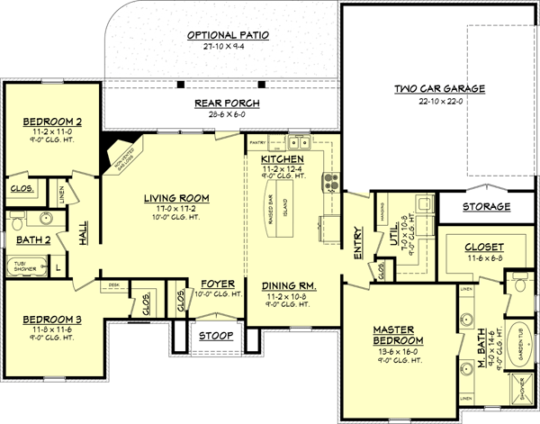 House Plan Design - European Floor Plan - Main Floor Plan #430-67