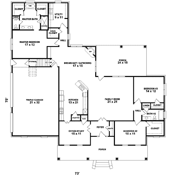 Traditional Floor Plan - Main Floor Plan #81-601