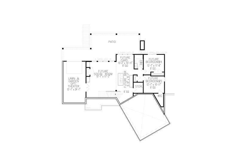 Home Plan - Floor Plan - Lower Floor for Craftsman House Plan #54-426 - 3 bed, 2 bath