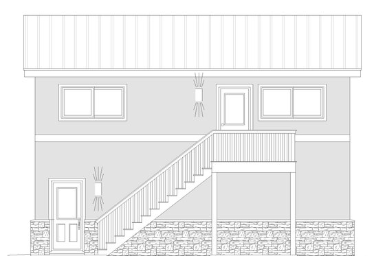 Exterior - Other Elevation 1 for Contemporary House Plan #932-70, 0 bath