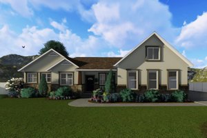 Ranch Exterior - Front Elevation Plan #1060-2