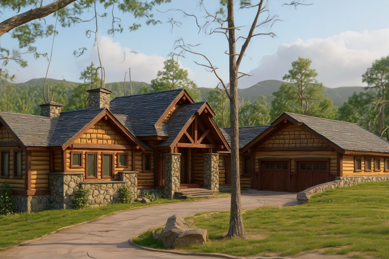 Craftsman Style House Plan - 4 Beds 3.5 Baths 5423 Sq/Ft Plan #921-6 Exterior