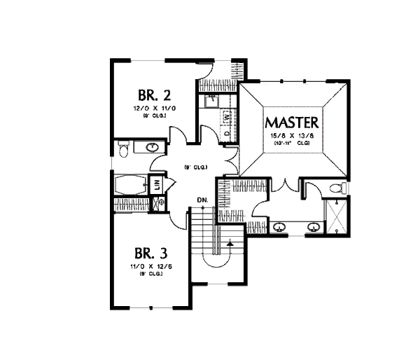 Dream House Plan - Traditional Floor Plan - Upper Floor Plan #48-504
