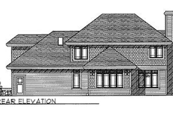 Exterior - Rear Elevation for Traditional House Plan #70-456 - 3 bed, 2.5 bath