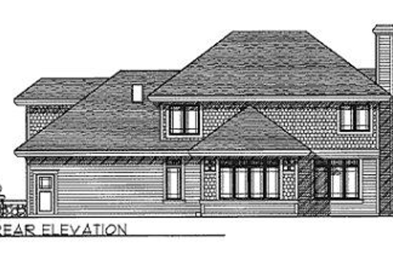 Home Plan - Exterior - Rear Elevation for Traditional House Plan #70-456 - 3 bed, 2.5 bath