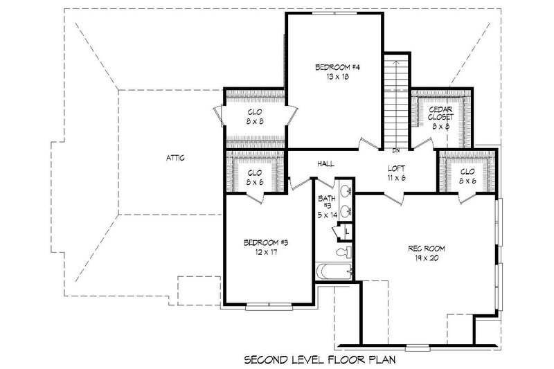 House Design - Floor Plan - Upper Floor for Country House Plan #932-209 - 4 bed, 3 bath