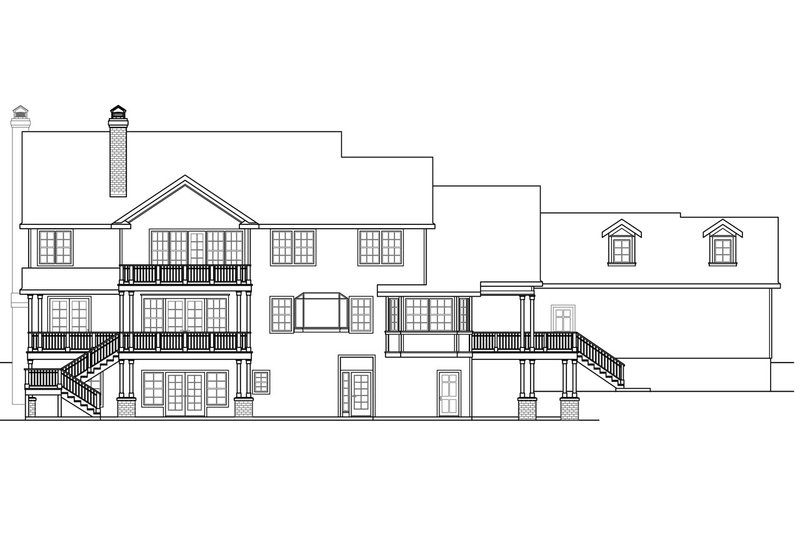 Home Plan - Exterior - Rear Elevation for Colonial House Plan #124-550 - 5 bed, 5.5 bath