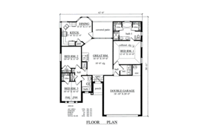 Floor Plan - Main Floor for Traditional House Plan #42-105 - 3 bed, 2 bath