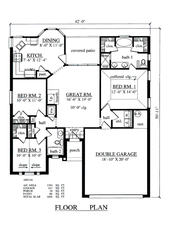 Architectural House Design - Traditional Floor Plan - Main Floor Plan #42-105