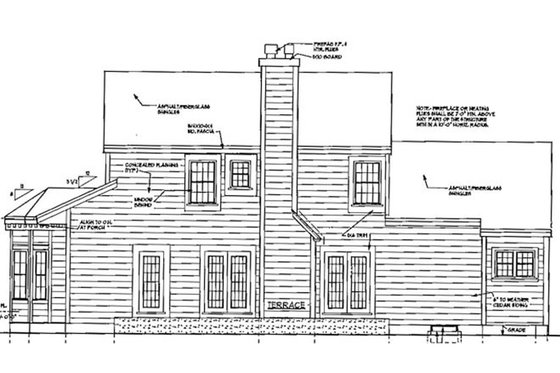 Exterior - Rear Elevation for Farmhouse House Plan #3-269 - 5 bed, 2.5 bath