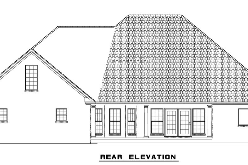 Home Plan - Exterior - Rear Elevation for Country House Plan #17-2916 - 4 bed, 3.5 bath