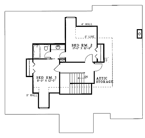 House Blueprint - European Floor Plan - Upper Floor Plan #17-282