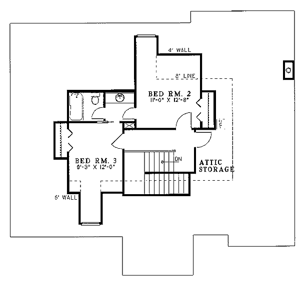 European Floor Plan - Upper Floor Plan #17-282