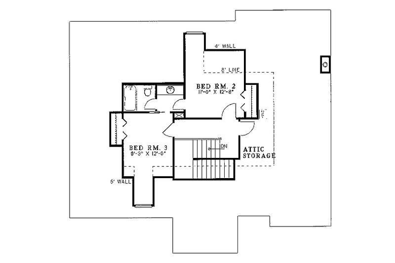 Home Plan - Floor Plan - Upper Floor for European House Plan #17-282 - 3 bed, 2.5 bath
