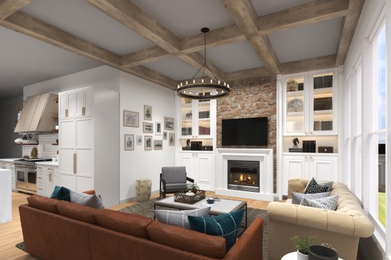 Interior - Family Room 1 for Craftsman House Plan #54-436 - 5 bed, 4.5 bath