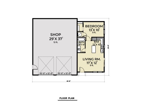 Barndominium Floor Plan - Main Floor Plan #1070-241