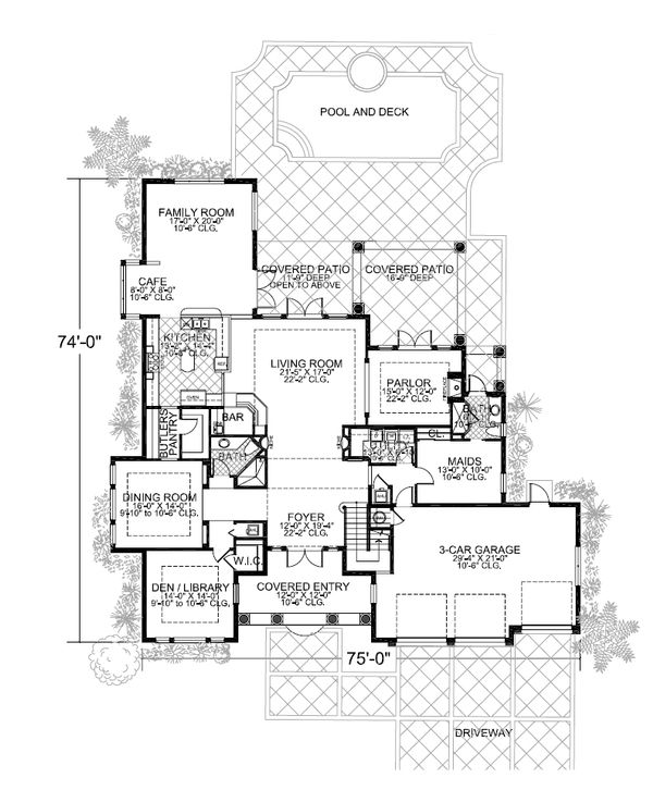 Mediterranean Floor Plan - Main Floor Plan #420-173