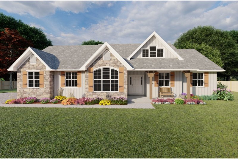House Blueprint - Farmhouse Exterior - Front Elevation Plan #126-187