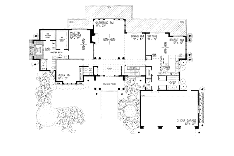 Home Plan - Floor Plan - Main Floor for Modern House Plan #72-192 - 3 bed, 4 bath